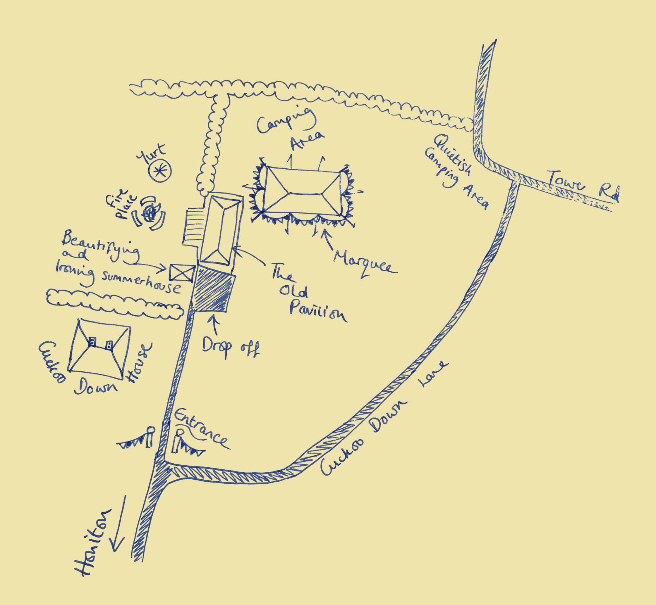 Map of the site at the old pavilion